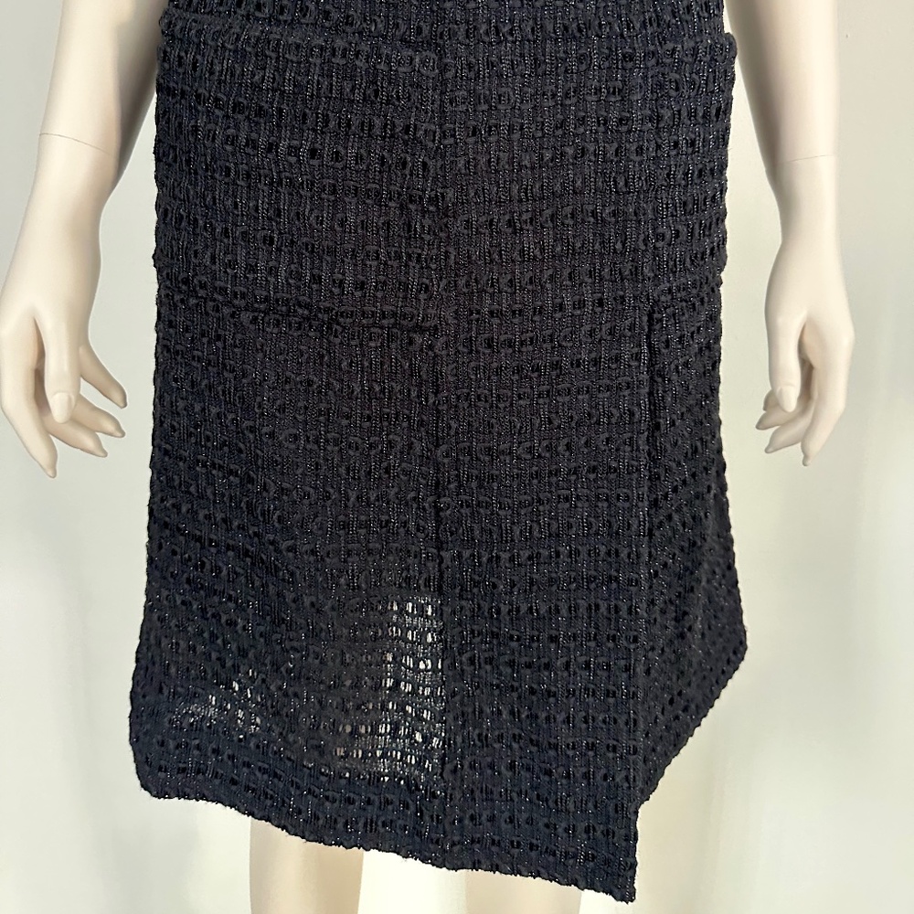 $5300 New Chanel Skirt Black Tweed Metallic 36